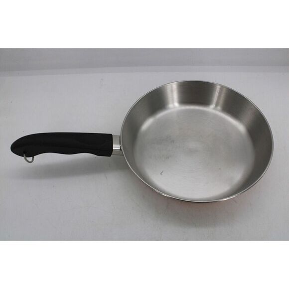 Vintage REVERE WARE 9” Copper Bottom Stainless Steel Frying Pan Skillet USA - Picture 1 of 5